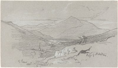 Vista montanhosa de Antrodoco de Edward Lear