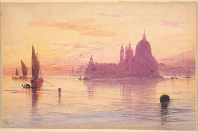 Santa Maria della Salute, Veneza, ao pôr do sol de Edward Lear