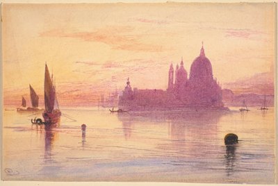 Santa Maria della Salute, Veneza, ao pôr-do-sol de Edward Lear