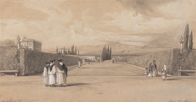 Os jardins da Villa Albani de Edward Lear