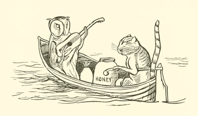 A Coruja e o Gato Maricas (gravura) de Edward Lear