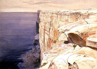 The Rocks perto de Garf Hasan, Malta de Edward Lear