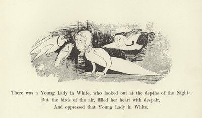 Havia uma jovem senhora de branco, que olhava para as profundezas da noite de Edward Lear