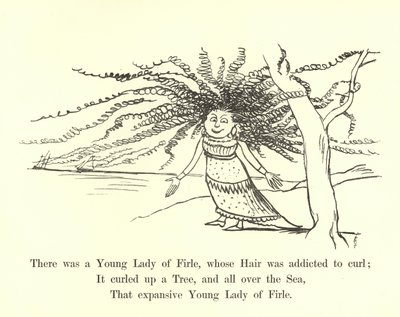 Havia uma jovem dama de Firle, cujo cabelo era viciado em enrolar de Edward Lear