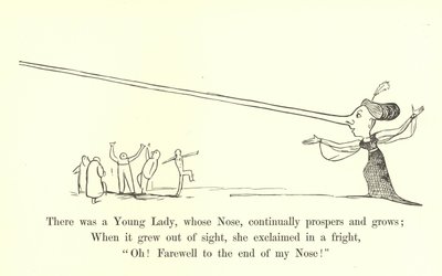 Havia uma jovem senhora, cujo nariz, continuamente prospera e cresce de Edward Lear