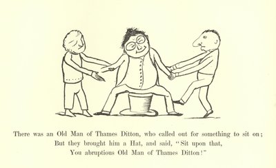 Havia um velho homem de Thames Ditton, que pediu algo para se sentar de Edward Lear