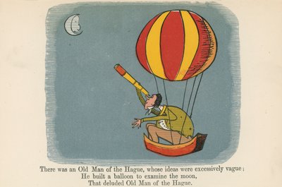 Havia um Velho de Haia, cujas idéias eram excessivamente vagas, de "Um livro de tolices", publicado por Frederick Warne and Co., Londres, c.1875. de Edward Lear