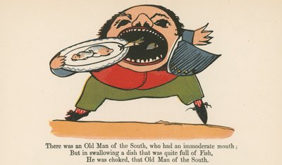 Havia um Velho do Sul, que tinha uma boca imoderada, de "Um Livro de Tolices", publicado por Frederick Warne and Co., Londres, c.1875 de Edward Lear