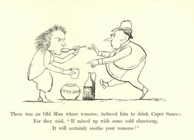 Houve um velho cujo remorso, induziu-o a beber Caper Sauce de Edward Lear