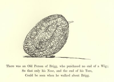 Houve uma pessoa de idade de Brigg, que comprou sem fim de uma peruca de Edward Lear