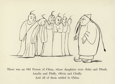 Havia uma pessoa idosa da China, cujas filhas eram Jiska e Dinah de Edward Lear