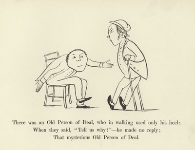 Havia uma pessoa velha do negócio, que na caminhada usava apenas o calcanhar de Edward Lear