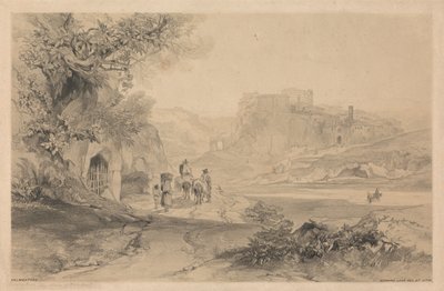 Valmontone, da obra «Vistas de Roma e arredores», 1841 de Edward Lear