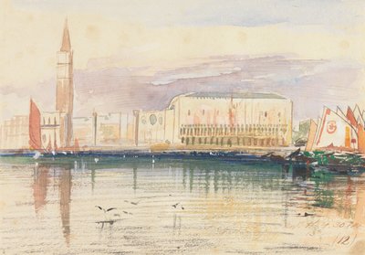 Veneza, o Palácio dos Doges de Edward Lear
