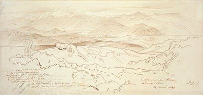 Vista das montanhas acima de Phonia, 1849 de Edward Lear