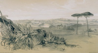 Vistas em Roma e seus arredores: Roma a partir de uma villa acima de Porta Portese de Edward Lear