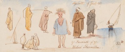 Os Parienls de Welud Sleimann; Assioott [Asyut]; 9 de janeiro de 1867 (84D) de Edward Lear