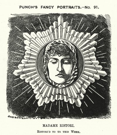 Soco cartoon: Adelaide Ristori, atriz italiana (gravura) de Edward Linley (after) Sambourne