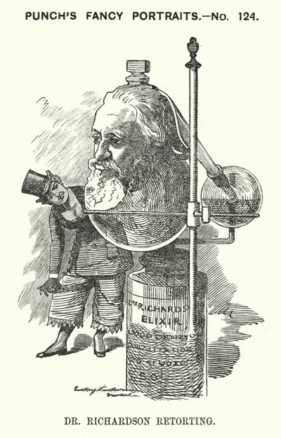 Soco cartoon: Benjamin Ward Richardson, médico inglês (gravura) de Edward Linley (after) Sambourne