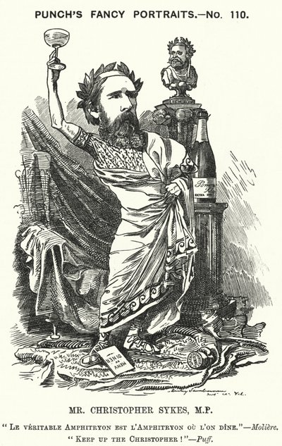 Soco cartoon: Christopher Sykes, político conservador inglês (gravura) de Edward Linley (after) Sambourne