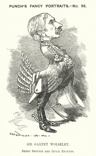 Soco cartoon: Garnet Wolseley de Edward Linley (after) Sambourne