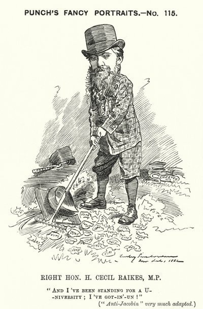 Soco cartoon: Henry Cecil Raikes, político conservador inglês (gravura) de Edward Linley (after) Sambourne