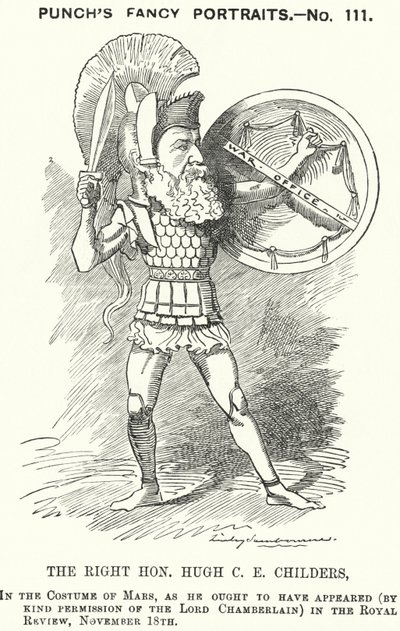Soco cartoon: Hugh Childers, político liberal inglês (gravura) de Edward Linley (after) Sambourne