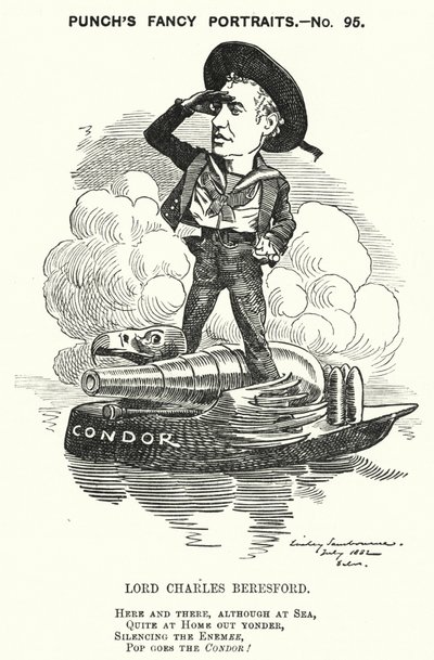 Soco cartoon: Lord Charles Beresford, almirante anglo-irlandês e político conservador (gravura) de Edward Linley (after) Sambourne