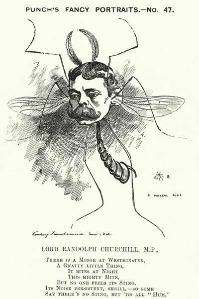 Soco cartoon: Lord Randolph Churchill, político conservador inglês (gravura) de Edward Linley (after) Sambourne