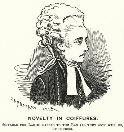 Soco cartoon: Novidade em Coiffures (gravura) de Edward Linley (after) Sambourne