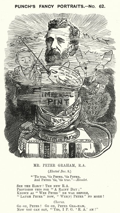 Soco cartoon: Peter Graham, artista escocês (gravura) de Edward Linley (after) Sambourne