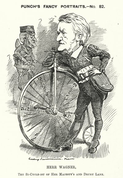 Soco cartoon: Richard Wagner, compositor alemão (gravura) de Edward Linley (after) Sambourne