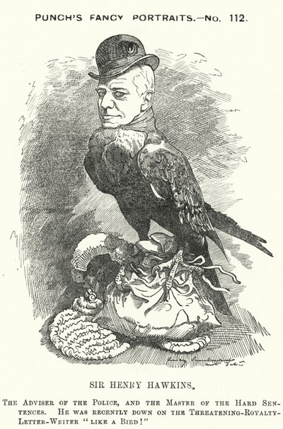 Soco cartoon: Sir Henry Hawkins de Edward Linley (after) Sambourne