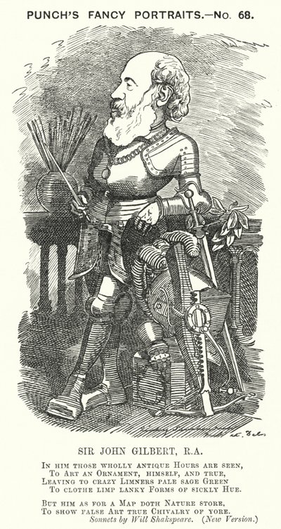 Soco cartoon: Sir John Gilbert, artista inglês (gravura) de Edward Linley (after) Sambourne