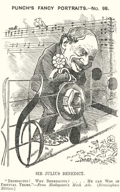 Soco cartoon: Sir Julius Benedict, compositor e maestro nascido na Alemanha (gravura) de Edward Linley (after) Sambourne