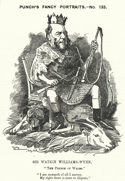 Soco cartoon: Sir Watkin Williams-Wynn, 6º Baronete, político conservador galês (gravura) de Edward Linley (after) Sambourne