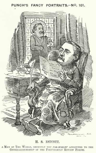 Soco cartoon: Thomas Hay Sweet Estcott, jornalista e editor inglês (gravura) de Edward Linley (after) Sambourne