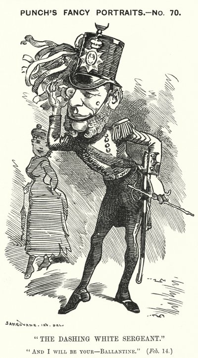 Soco cartoon: William Ballantine, Serjeant-at-Law inglês (gravura) de Edward Linley (after) Sambourne