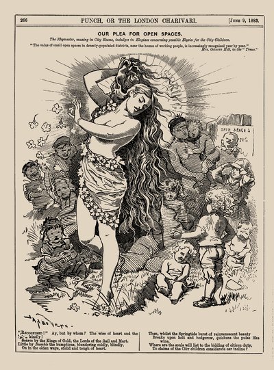 Nosso apelo por espaços abertos. Punch, junho de 1883, 1883. de Edward Linley Sambourne