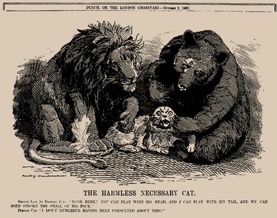 O gato necessário inofensivo. Punch, 2 de outubro de 1907, 1907. de Edward Linley Sambourne