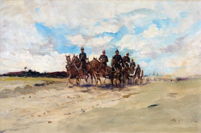 Artilharia real, uma equipe de arma de campo em marcha, 1897 de Edward Matthew Hale