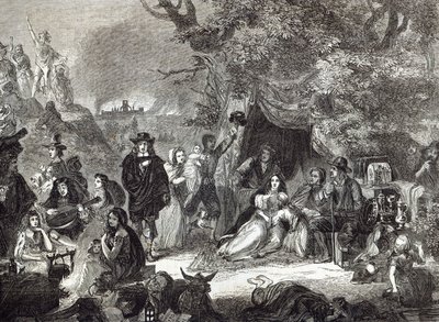 Highgate Fields durante o Grande Incêndio de Londres em 1666 de Edward Matthew Ward