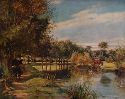 Izaak Walton pesca: Um dia de verão nas margens do Colne, 1938 de Edward Matthew Ward