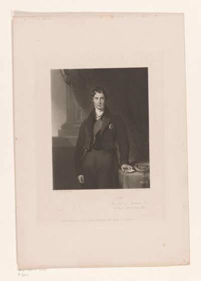 Portret van George Hamilton-Gordon
O Conde de Aberdeen KJ / secretário de estado dos Negócios Estrangeiros (título sobre o objecto) de Edward McInnes