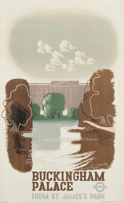 Cartaz do metro de Londres a anunciar o Palácio de Buckingham de Edward McKnight Kauffer