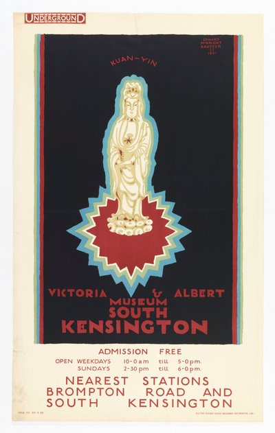 Cartaz, Victoria e Albert Musuem, para o London Underground, 1921 de Edward McKnight Kauffer