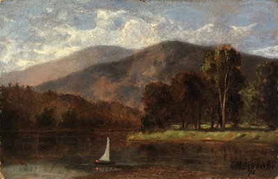 Sem título (barco à vela no rio) de Edward Mitchell Bannister