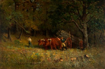 Menino sem título e homem com bois, 1891. de Edward Mitchell Bannister