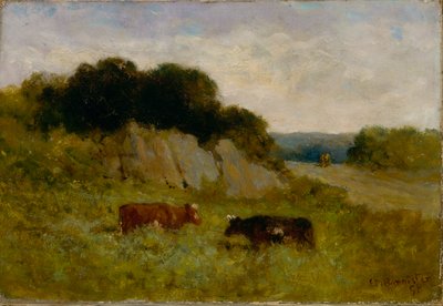 Paisagem sem título com duas vacas, 1898. de Edward Mitchell Bannister