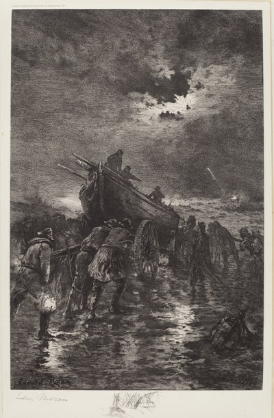Sem título (Lançando um Dory / Ao Resgate / Naufrágio) de Edward Moran